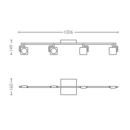 Philips 53194/48/P0 - Точковий LED світильник MILLENNIUM 4xLED/4,5W/230V