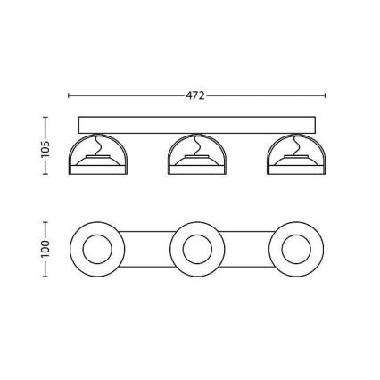 Philips - Светодиодный точечный светильник с регулированием яркости 3xLED/4,5W/230V