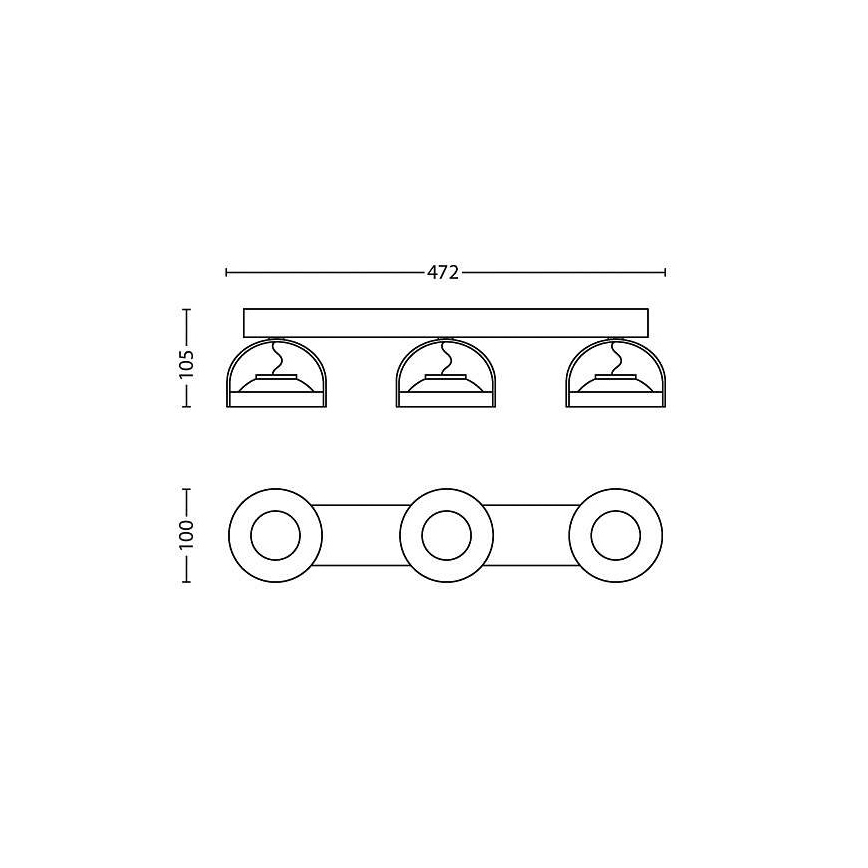 Philips - Светодиодный точечный светильник с регулированием яркости 3xLED/4,5W/230V