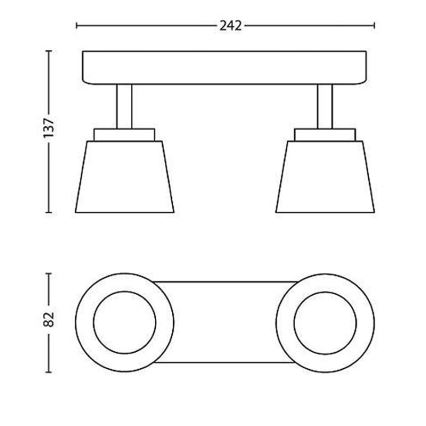 Philips - Светодиодный точечный светильник 2xLED/4W/230V