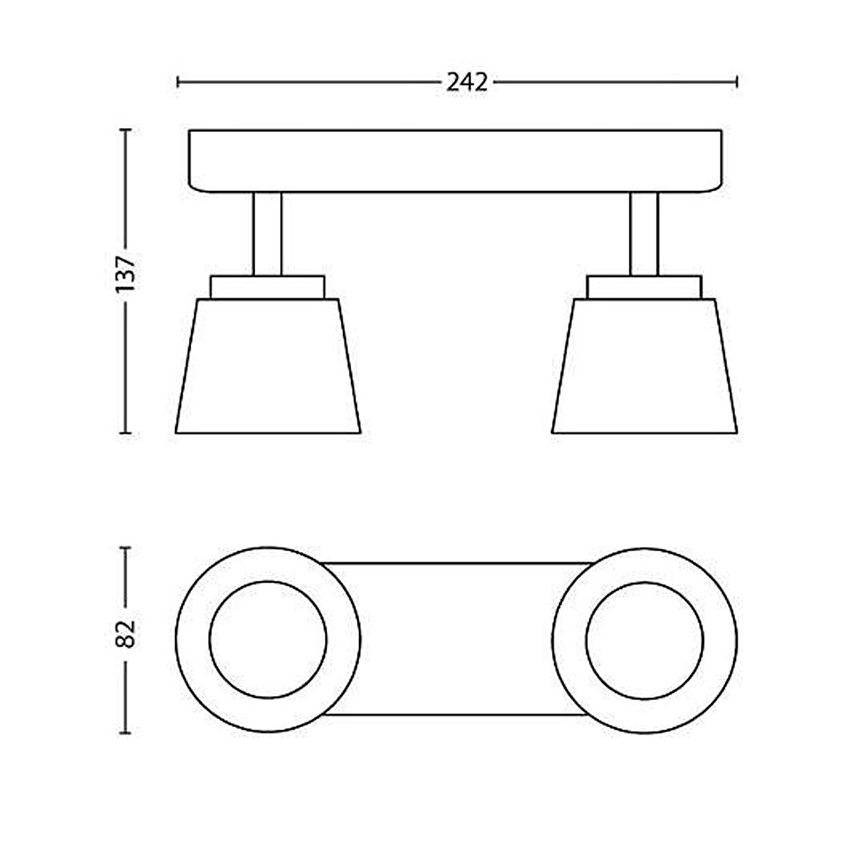 Philips - Точковий LED світильник 2xLED/4W/230V
