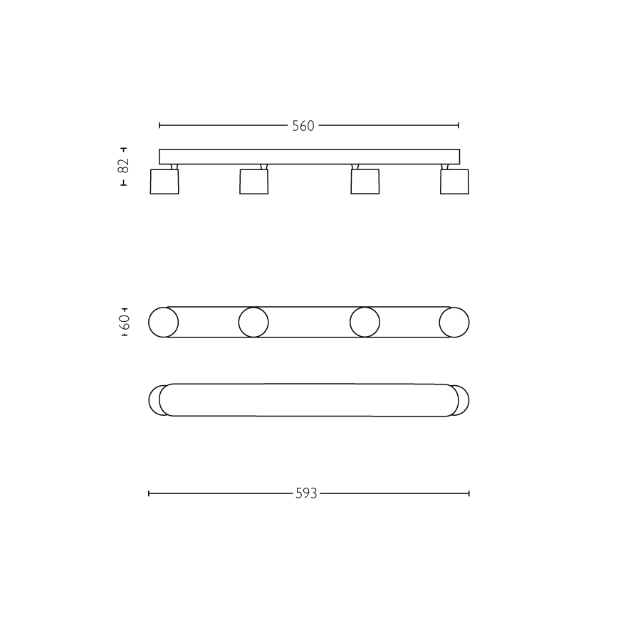 Philips - Светодиодный точечный светильник с регулированием яркости 4xLED/4,5W/230V