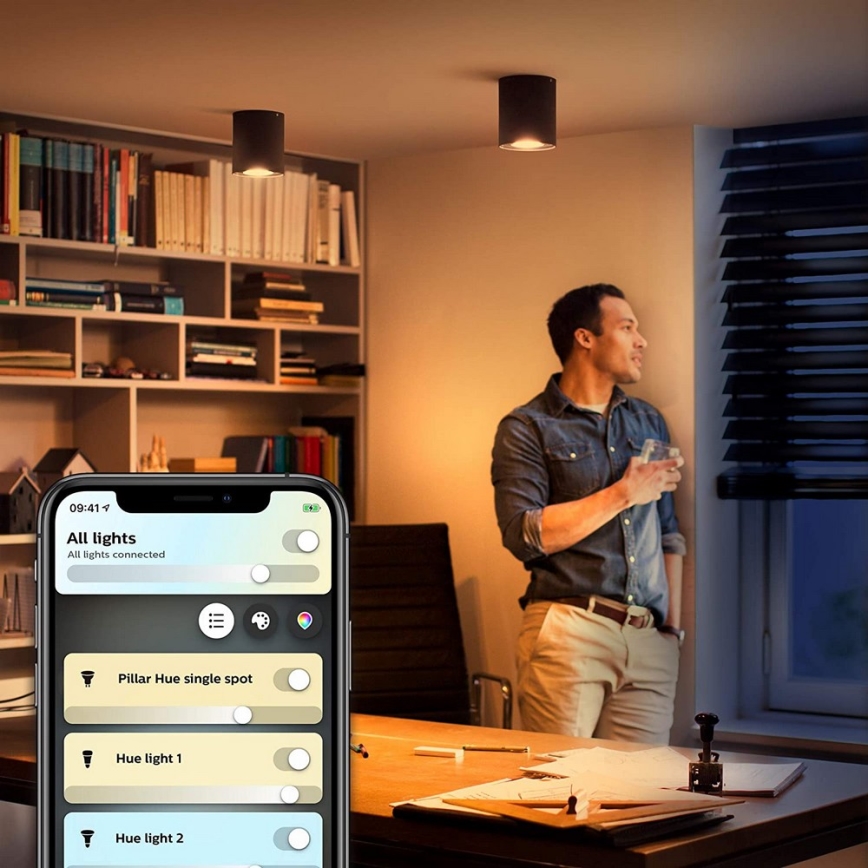 Philips - Точковий LED світильник з регулюванням яскравості Hue PILLAR 1xGU10/5W/230V + пульт дистанційного керування