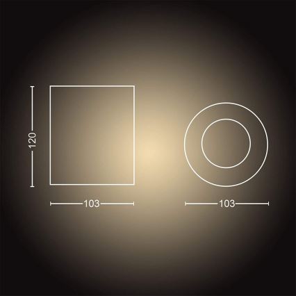 Philips - Светодиодный потолочный светильник с регулированием яркости Hue PILLAR 1xGU10/5W/230V
