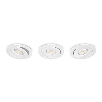 Philips 59183/31/16 - КОМПЛЕКТ 3x встраиваемых светодиодных потолочных светильника ASTEROPE 3xLED/4,5W/230V
