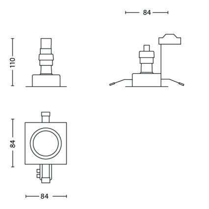 Philips - НАБОР 3x Встроенный светильник для ванной комнаты 3xGU10/35W/230V IP23