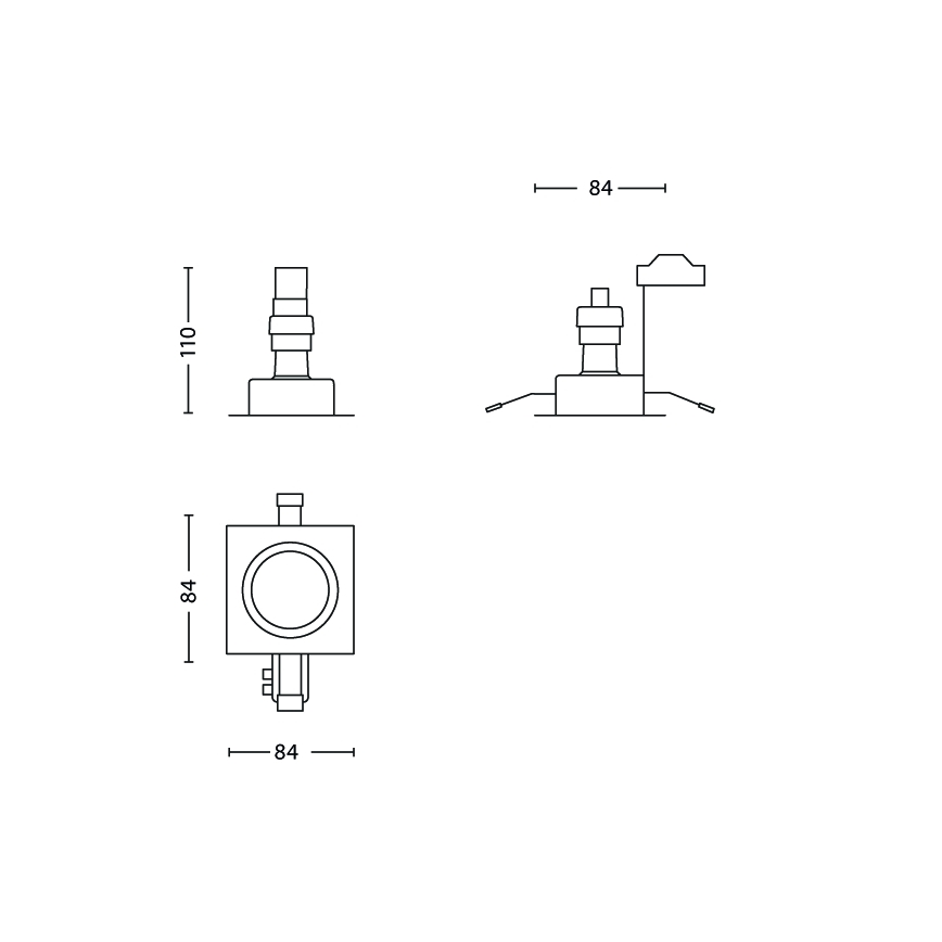 Philips - НАБОР 3x Встроенный светильник для ванной комнаты 3xGU10/35W/230V IP23