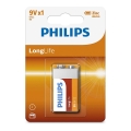 Philips 6F22L1B/10 - Цинк-хлоридна батарейка 6F22 LONGLIFE 9В 150мАг