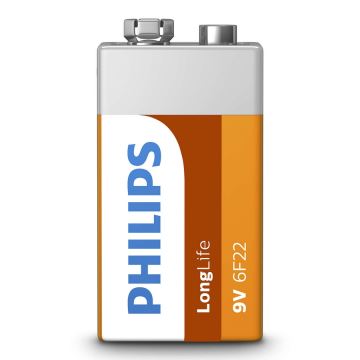 Philips 6F22L1B/10 - Цинк-хлоридна батарея 6F22 LONGLIFE 9V