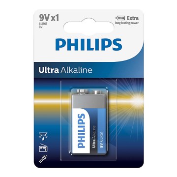 Philips 6LR61E1B/10 - Щелочная батарейка 6LR61 ULTRA ALKALINE 9V 600mAh