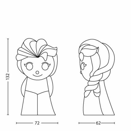 Philips 71768/03/16 - Детская светодиодная лампа DISNEY ELSA LED/0,3W/3V