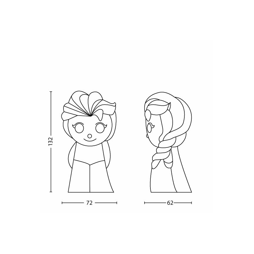 Philips 71768/03/16 - Дитяча світлодіодна лампа DISNEY ELSA 1xLED/0,3W/3V