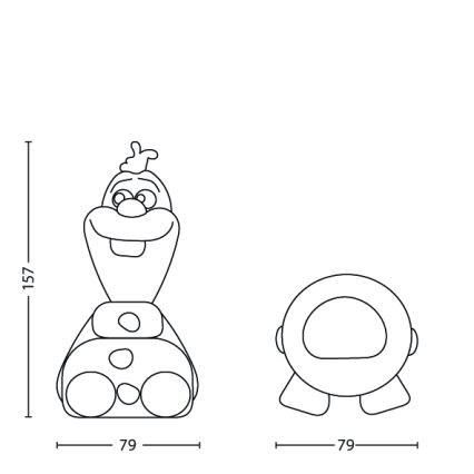 Philips 71768/08/16 - Светодиодная детская лампа DISNEY FROZEN 1xLED/0,3W/3V