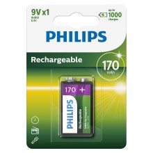 Philips 9VB1A17/10 - Аккумуляторные батарейки MULTILIFE NiMH/9V/170 мАч