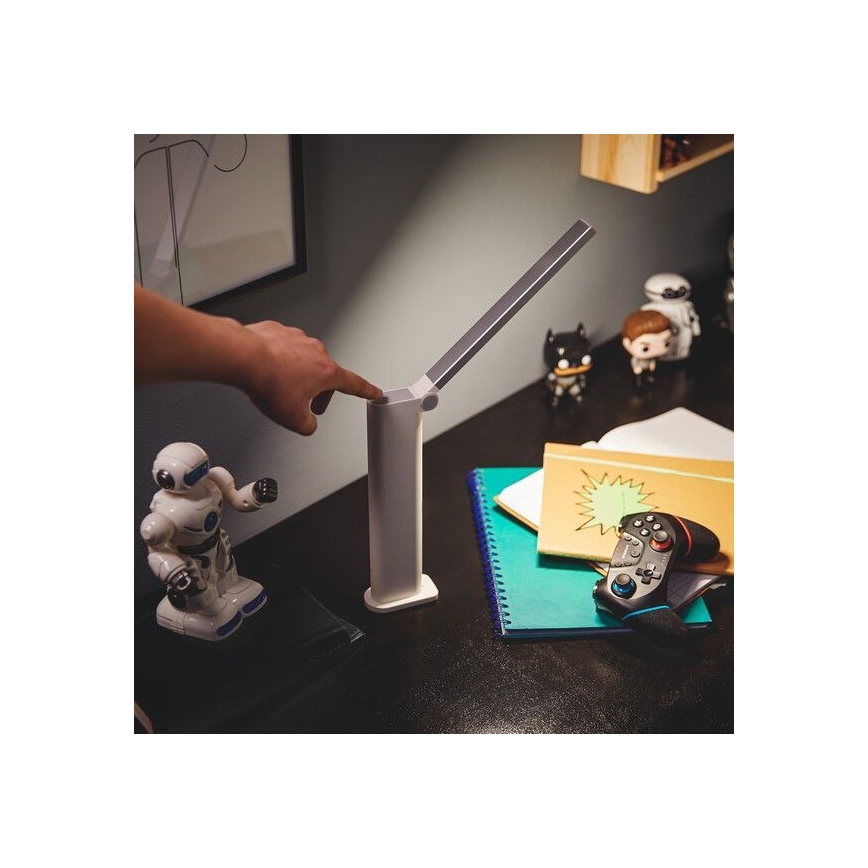 Philips - Світлодіодна настільна лампа з диммером та сенсорним керуванням AMBER LED/5W/5V 1800 mAh біла