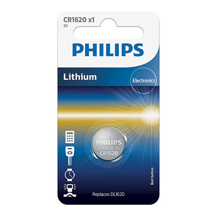 Philips CR1620/00B - Кнопочная литиевая батарейка CR1620 MINICELLS 3V