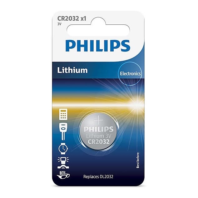 Philips CR2032/01B - Таблеточная литиевая батарейка CR2032 MINICELLS 3V 240mAh