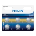 Philips CR2032P6/01B - 6 шт. Литиевая кнопочная батарейка CR2032 MINICELLS 3В 240мАч