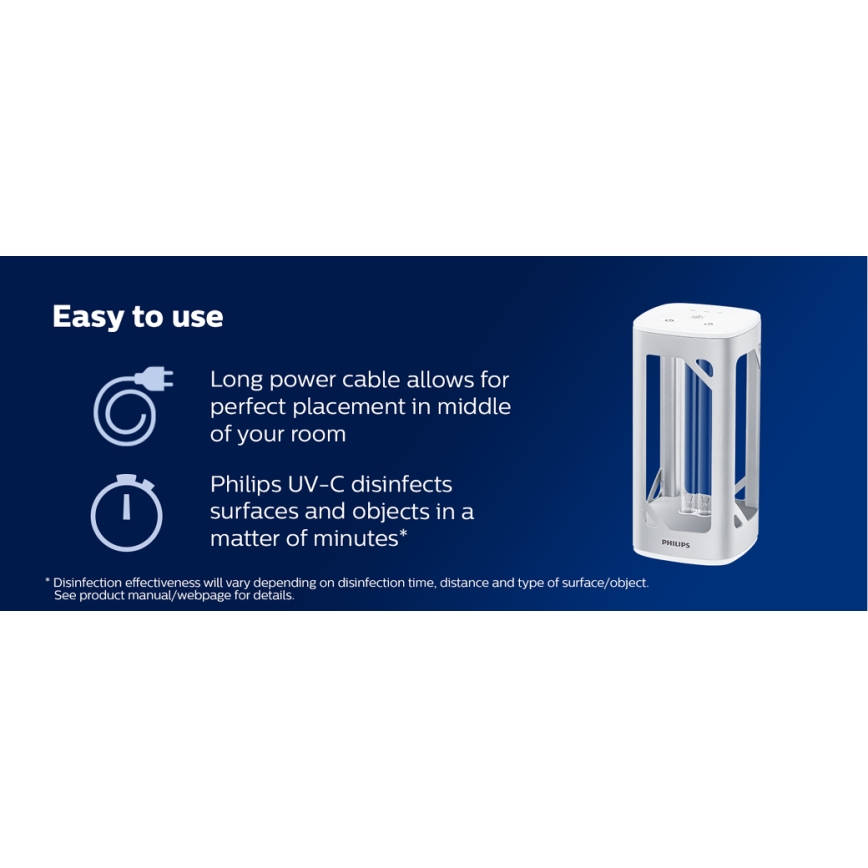 Philips - Дезинфицирующая бактерицидная лампа с датчиком UV-C/24 Вт/230 В
