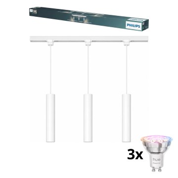 Philips - диммируемая светодиодная RGBW-люстра на тросе в трековой системе EASYLINK HUE 3xGU10/4,7Вт/230В 2200-6500К 1м белая