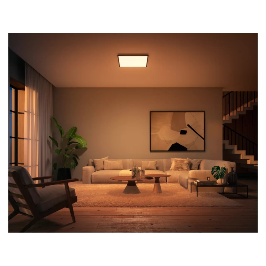 Philips - Диммируемый потолочный светильник Hue AURELLE LED/39 Вт/230 В 2200-6500 К 60x60 см чёрный