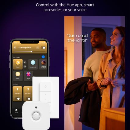 Philips - Диммируемый потолочный светильник Hue AURELLE LED/39 Вт/230 В 2200-6500 К 60x60 см чёрный