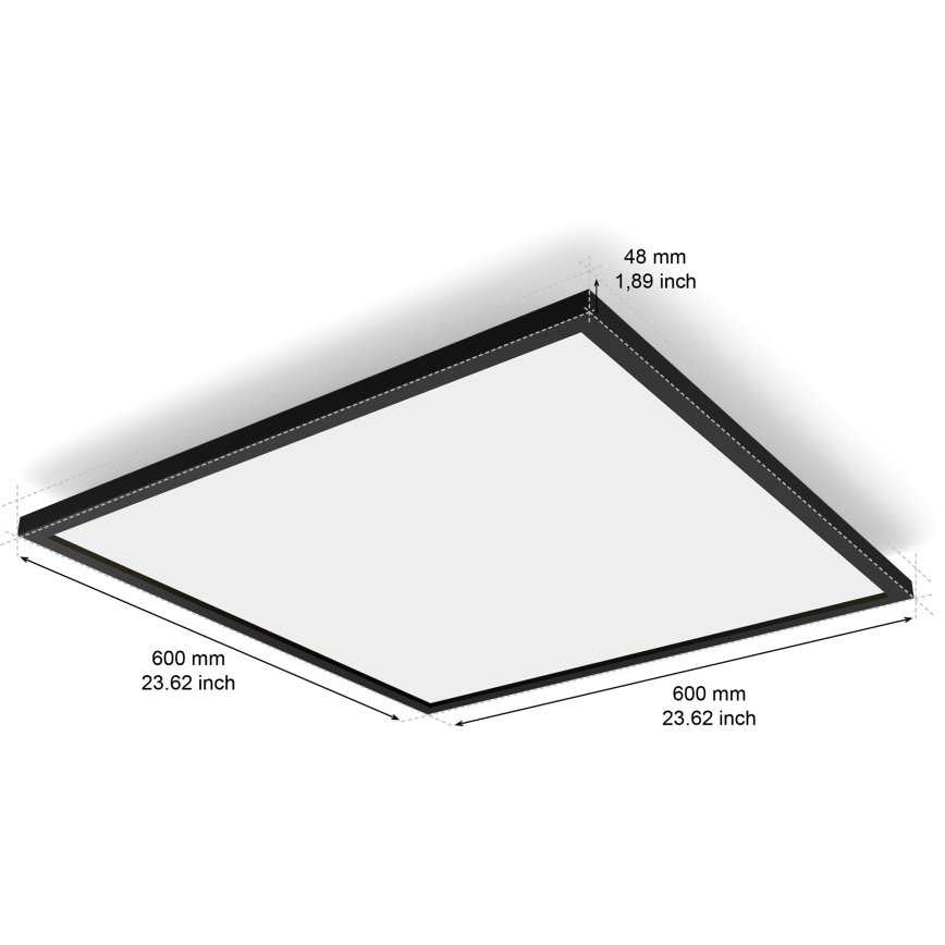 Philips - Диммируемый потолочный светильник Hue AURELLE LED/39 Вт/230 В 2200-6500 К 60x60 см чёрный