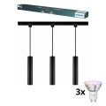 Philips - диммируемый LED RGBW подвесной светильник на тросе для трековой системы EASYLINK HUE 3xGU10/4,7W/230V 2200-6500K 1m черный