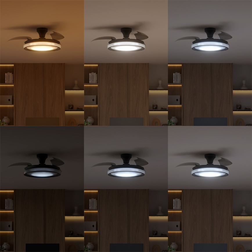Philips - LED диммируемый потолочный светильник с вентилятором BLISS LED/35W/230V чёрный + пульт дистанционного управления
