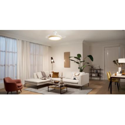 Philips - Диммируемый потолочный светильник с вентилятором BLISS LED/35W/230V коричневый + пульт дистанционного управления