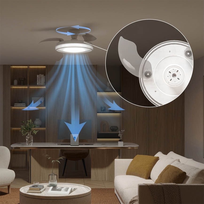 Philips - диммируемый LED потолочный светильник с вентилятором BLISS LED/35W/230V белый + пульт дистанционного управления