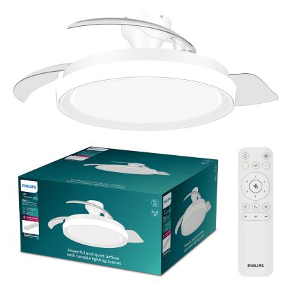 Philips - диммируемый LED потолочный светильник с вентилятором BLISS LED/35W/230V белый + пульт дистанционного управления