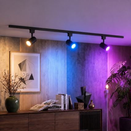 Philips - LED RGBW диммируемый точечный светильник для трековой системы EASYLINK HUE 3xGU10/4,7W/230V 2200-6500K 1m чёрный