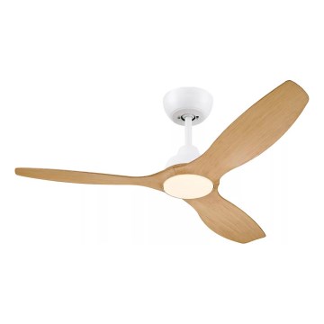 Philips - димований стельовий вентилятор OLAS LED/24 Вт/230 В, діаметр 132 см, білий/коричневий + дистанційне керування