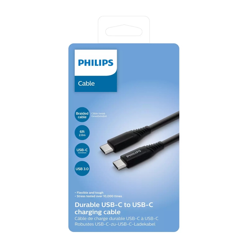 Philips DLC5206C/00 - USB-кабель с разъемом USB-C 3.0 2м черный/серый