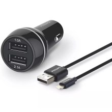 Philips DLP2357V/10 - Автомобильное зарядное устройство 2xUSB/12V + кабель USB/разъем lightning