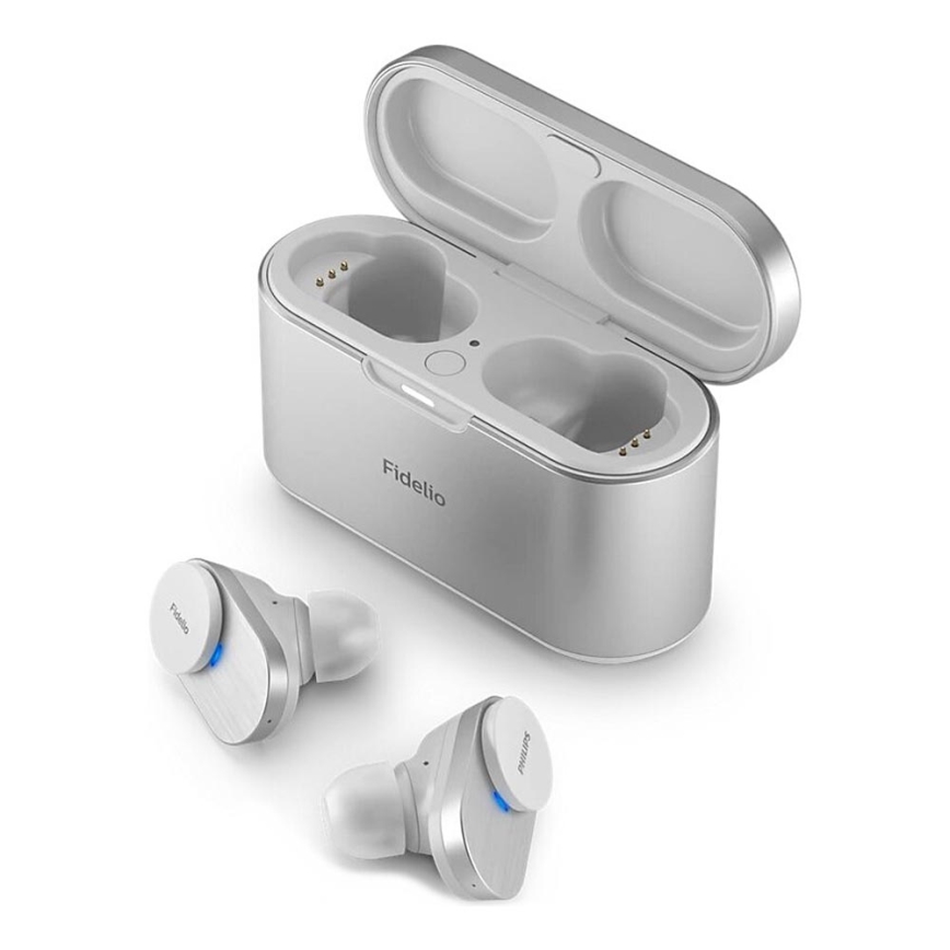 Philips Fidelio T1WT/00 - Беспроводные наушники IPX4 2x 60 mAh + 650 mAh серебристый