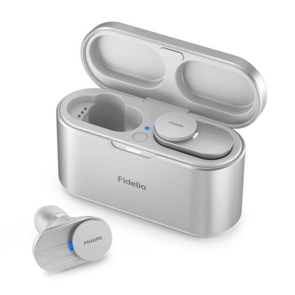 Philips Fidelio T1WT/00 - Беспроводные наушники IPX4 2x 60 mAh + 650 mAh серебристый