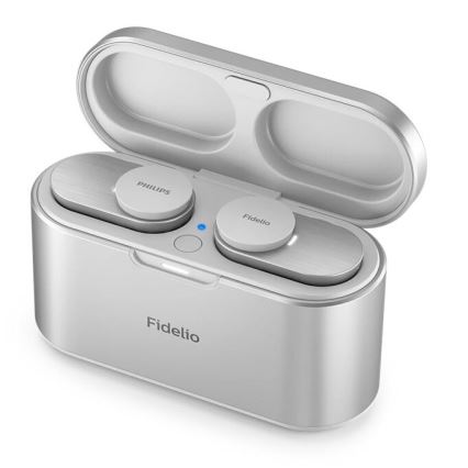 Philips Fidelio T1WT/00 - Бездротові навушники IPX4 2x 60 mAh + 650 mAh срібний