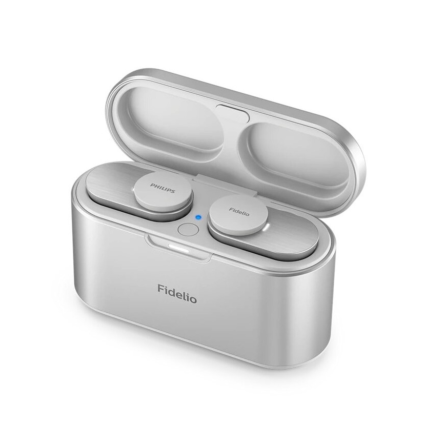 Philips Fidelio T1WT/00 - Бездротові навушники IPX4 2x 60 mAh + 650 mAh срібний