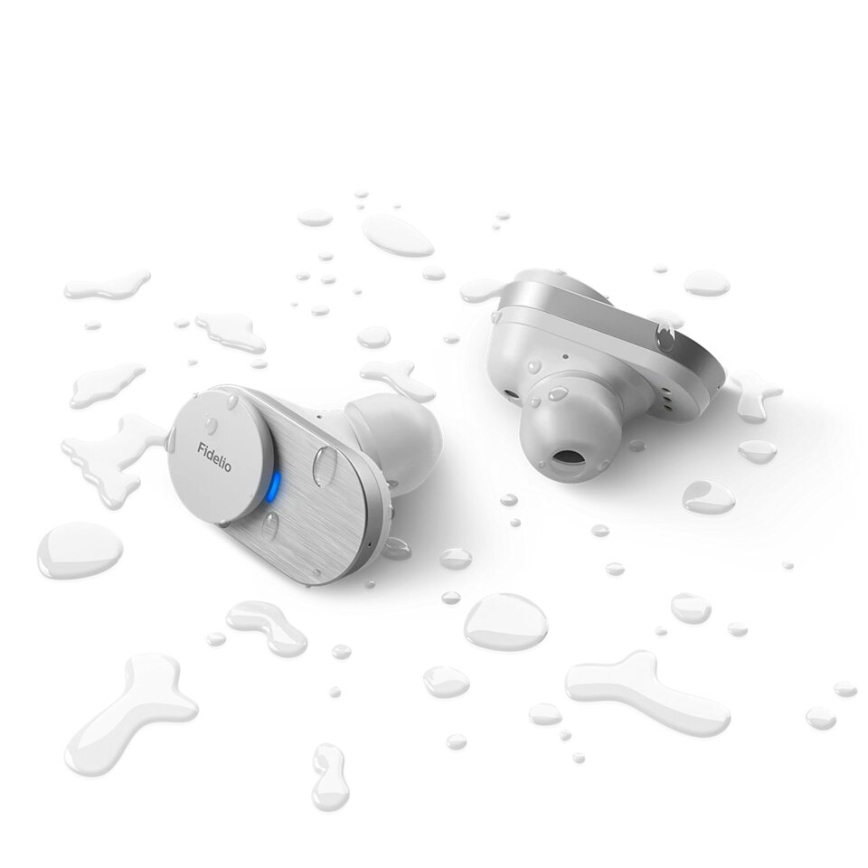 Philips Fidelio T1WT/00 - Бездротові навушники IPX4 2x 60 mAh + 650 mAh срібний