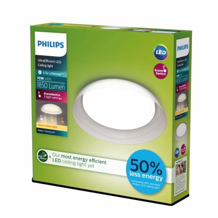 Philips - Светодиодный регулируемый потолочный светильник FLETA SCENE SWITCH LED/10W/230V 2700K прозрачный