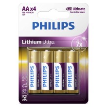 Philips FR6LB4A/10 - Литиевая батарейка AA LITHIUM ULTRA 1,5V 2400mAh 4 шт.