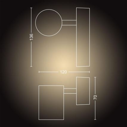 Philips - Светильник для ванной комнаты с регулируемой яркостью Hue ADORE 1xGU10/5W/230V IP44 + пульт дистанционного управления