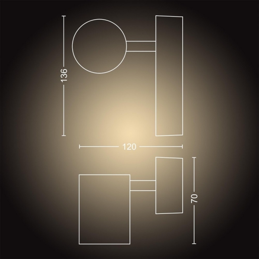 Philips - Светильник для ванной комнаты с регулируемой яркостью Hue ADORE 1xGU10/5W/230V IP44 + пульт дистанционного управления