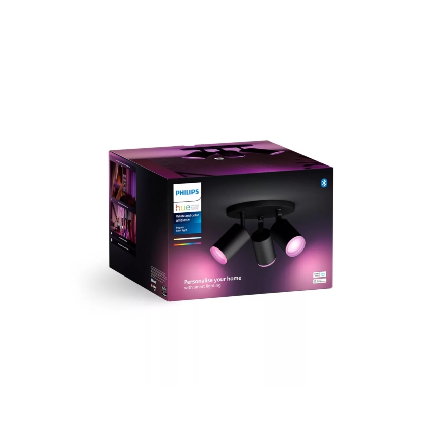 Philips - Світильник точковий LED RGBW з диммером Hue FUGATO 3xGU10/4,2W/230V 2000-6500K чорний
