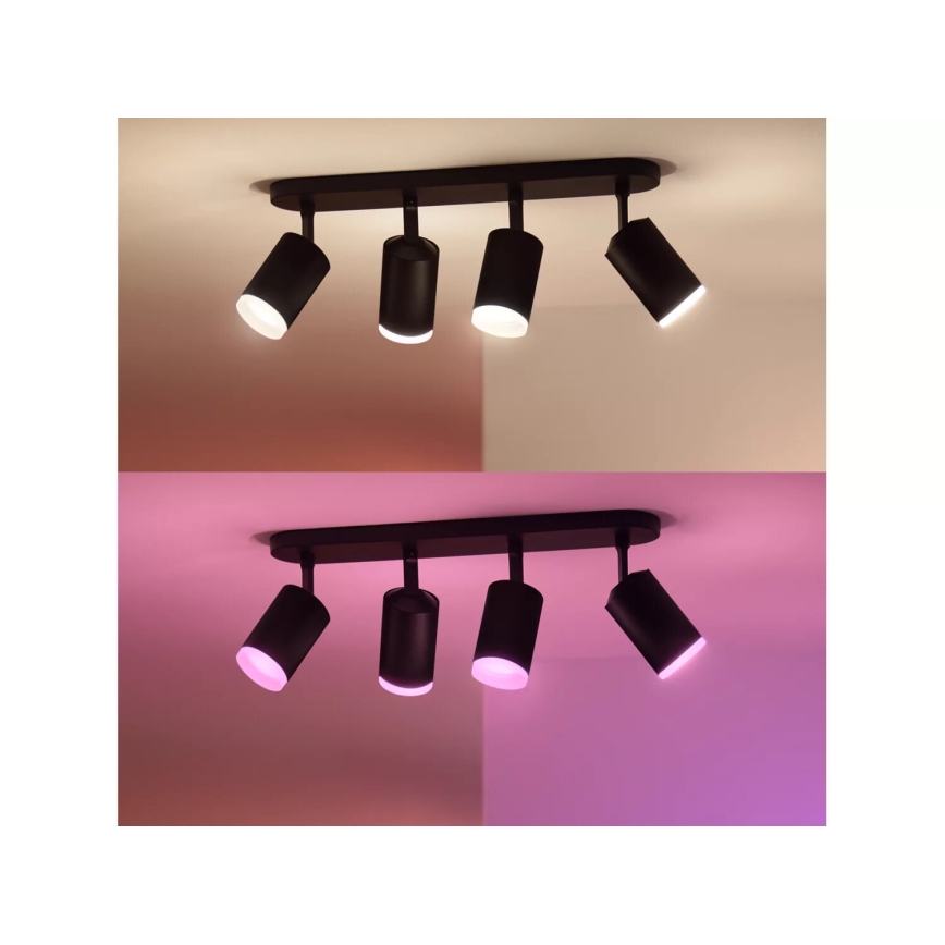 Philips - Светильник точечный светодиодный RGBW с диммером Hue FUGATO 4xGU10/4,2W/230V 2000-6500K черный