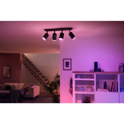 Philips - Светильник точечный светодиодный RGBW с диммером Hue FUGATO 4xGU10/4,2W/230V 2000-6500K черный