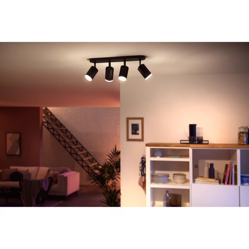 Philips - Светильник точечный светодиодный RGBW с диммером Hue FUGATO 4xGU10/4,2W/230V 2000-6500K черный