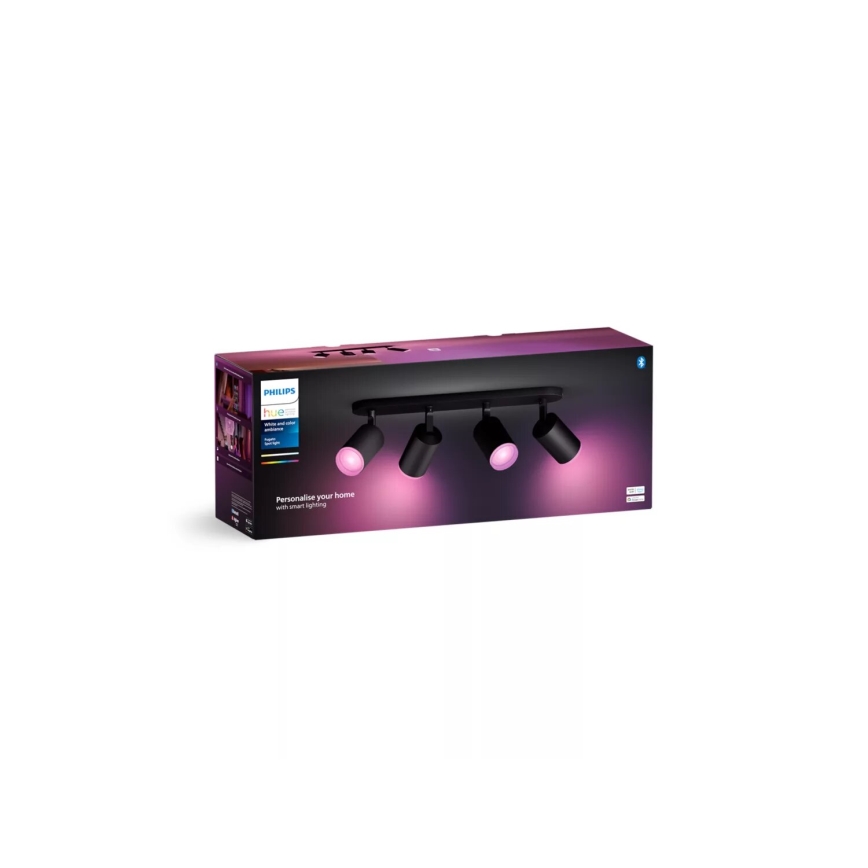 Philips - Светильник точечный светодиодный RGBW с диммером Hue FUGATO 4xGU10/4,2W/230V 2000-6500K черный
